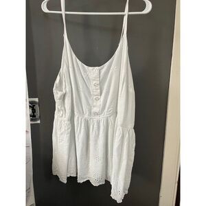 Torrid size 5 white eyelet tank top
